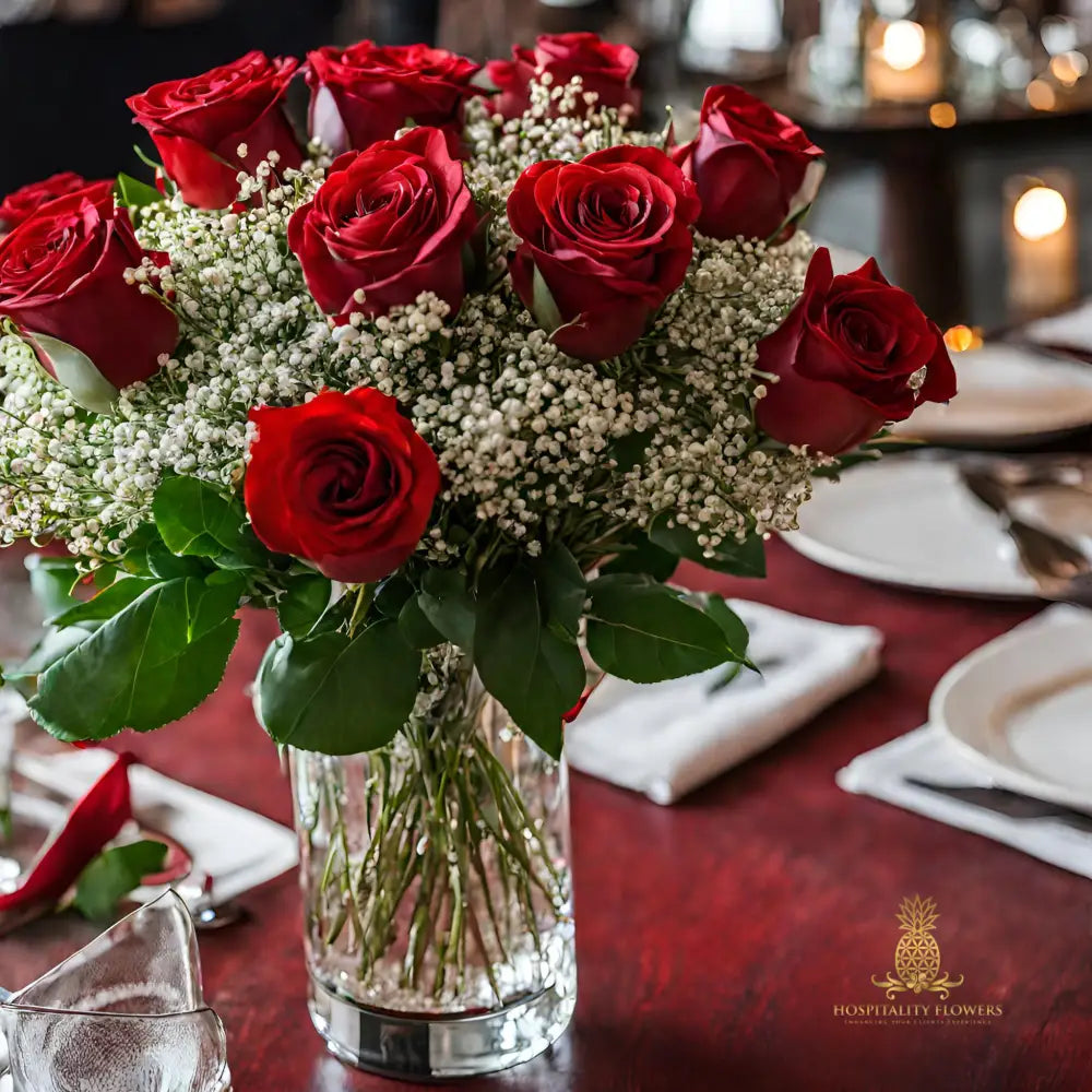 Designer Premade Dozen Red Rose Bouquets 